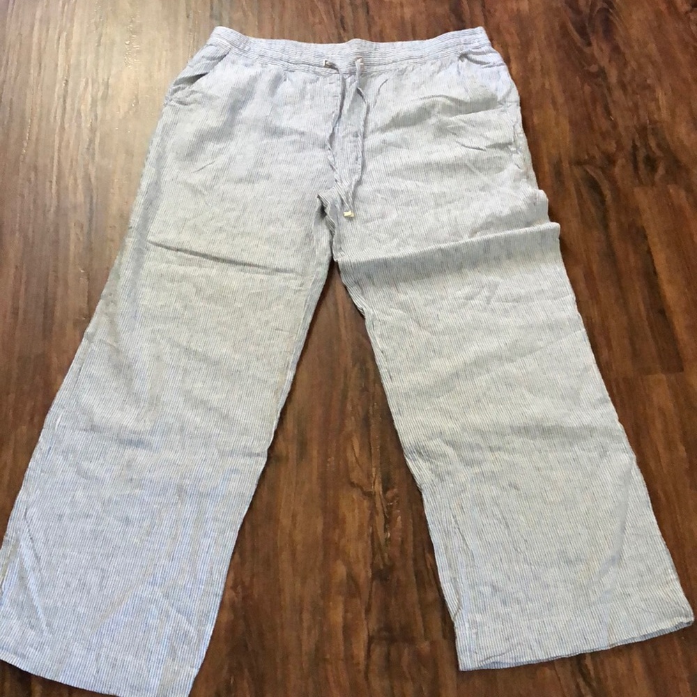 Rafaella pants blue and white stripe